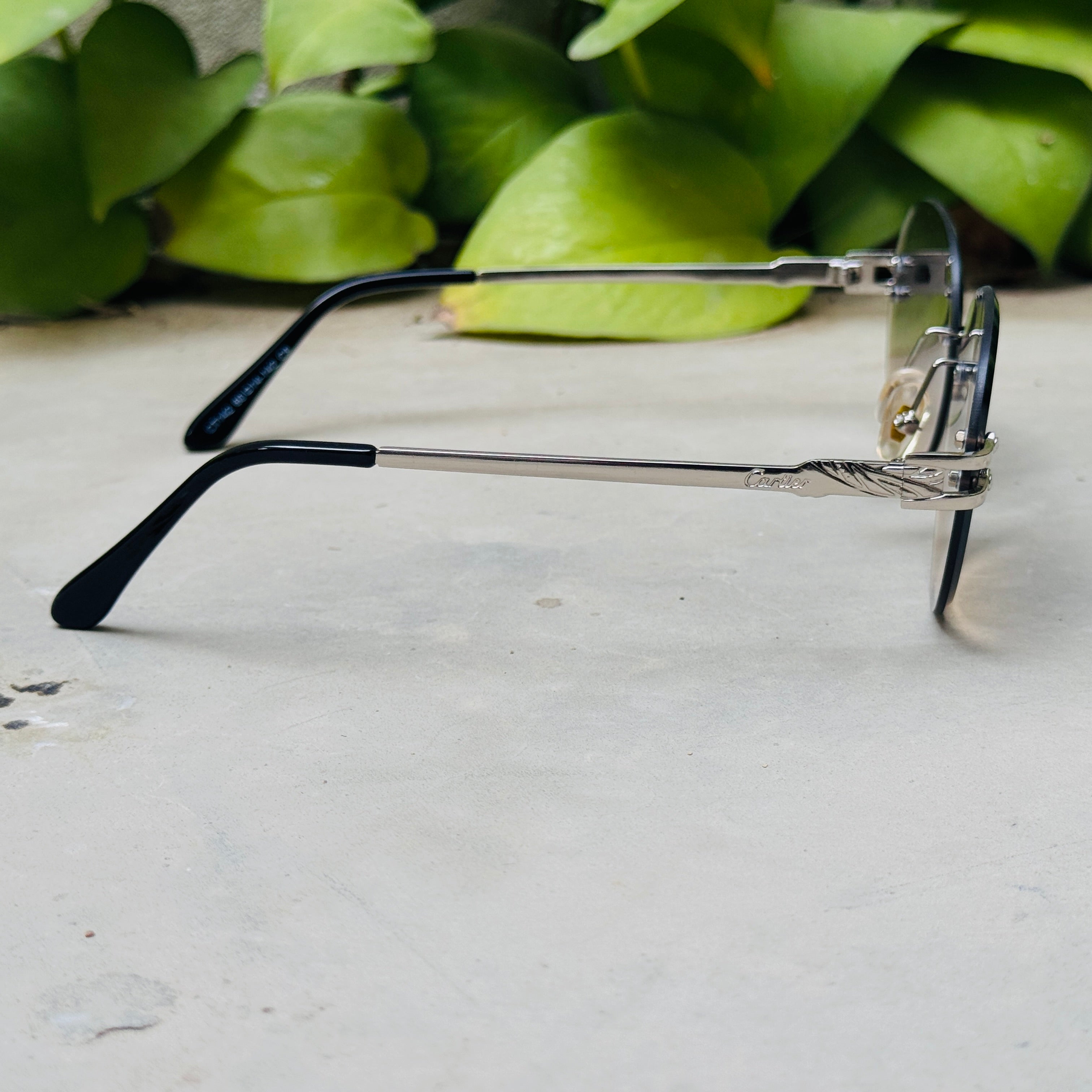 Cartier – 142 – 60 – Silver Multi – Metal - Sunglasses – Rimless - Unisex