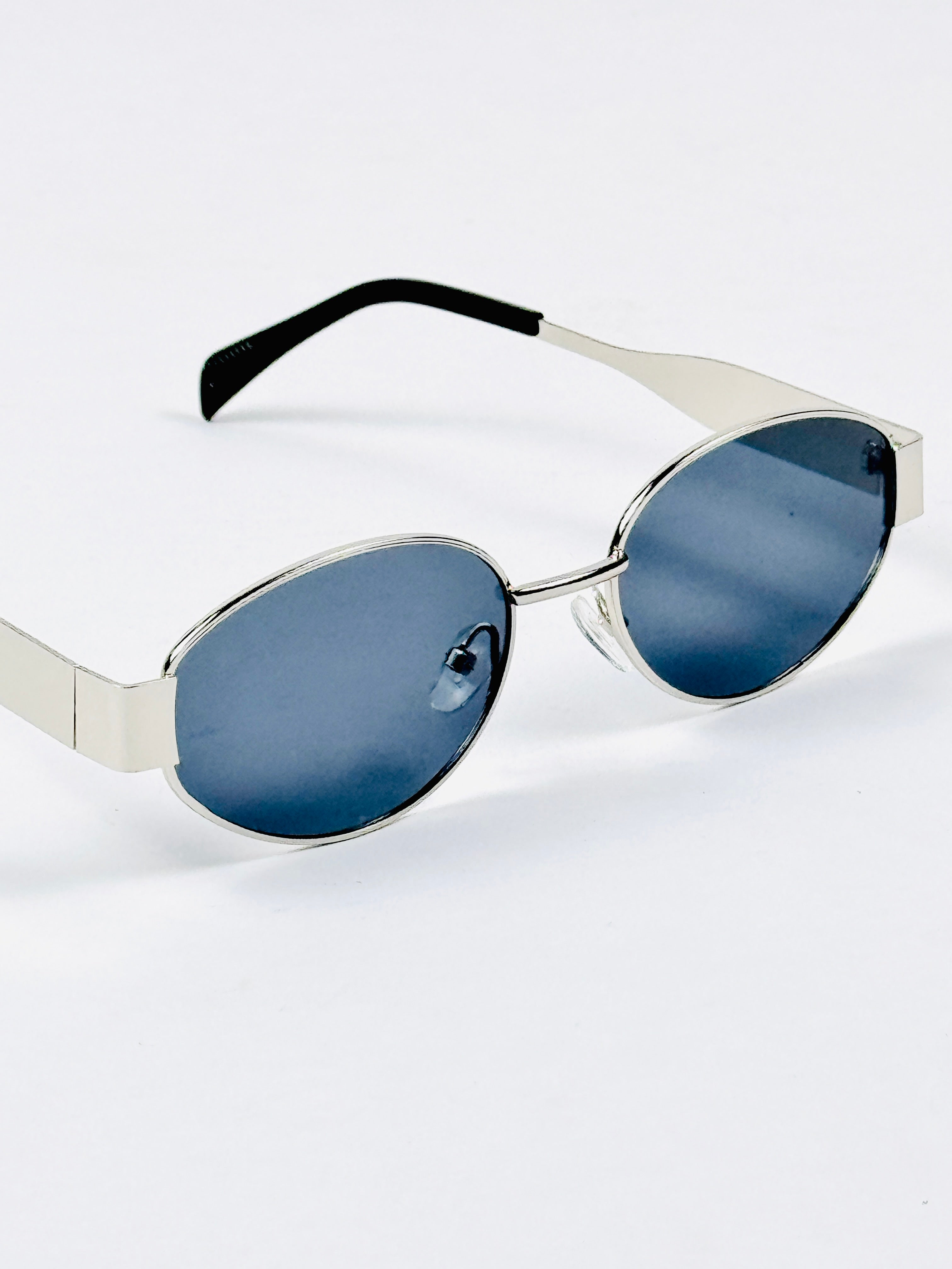 Celine – Triomphe - 55 – Silver Black – Metal – Sunglasses - Unisex