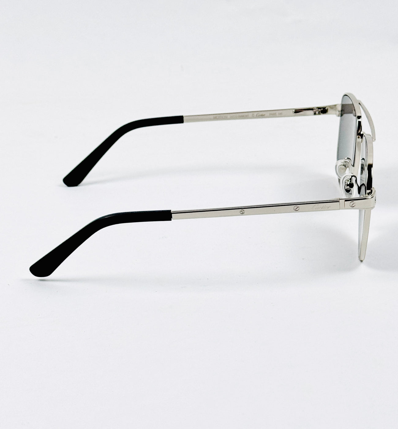 Cartier – 0425 - 59 – Silver Black - Metal - Sunglasses – Unisex - Premium