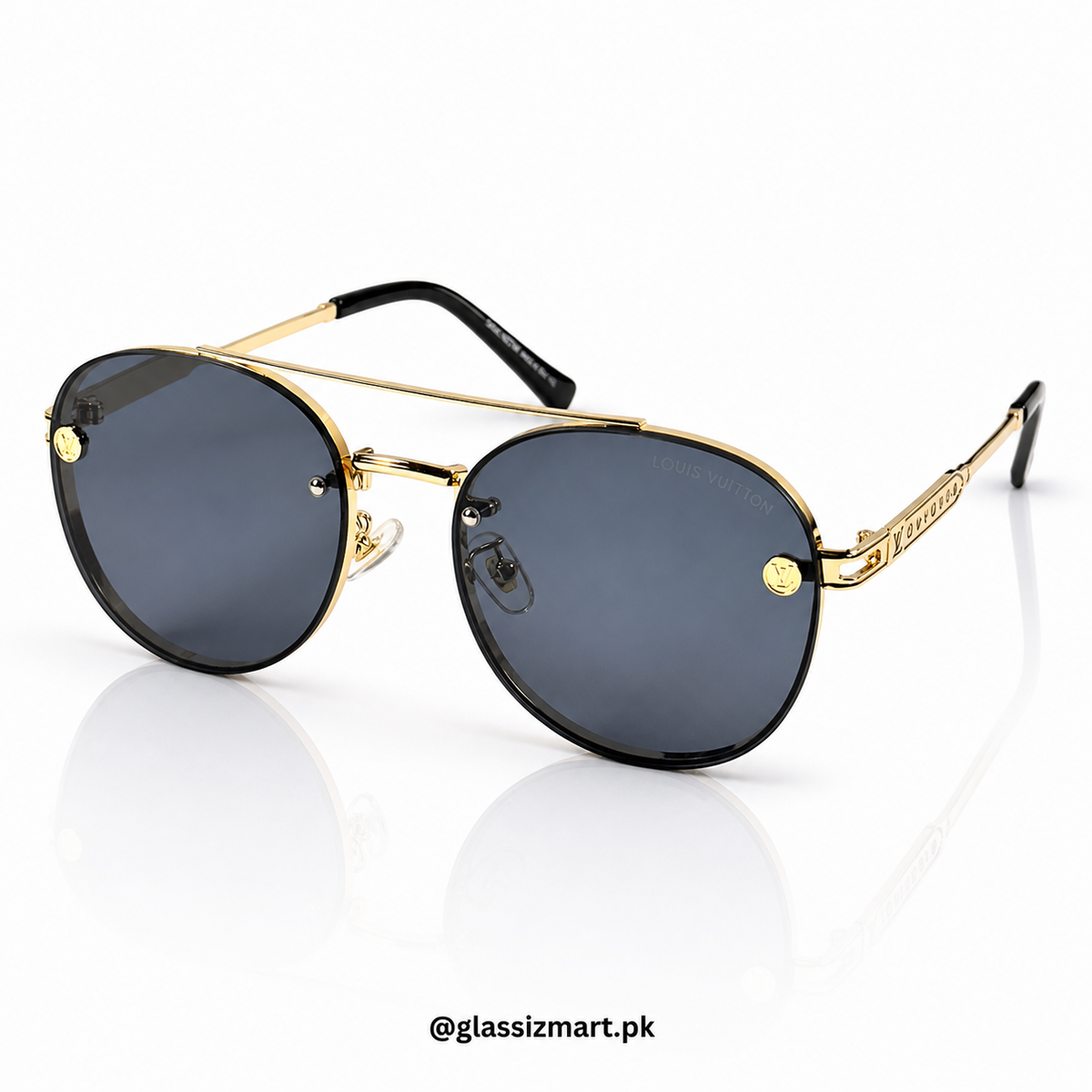 Louis Vuitton – 22296 - 56 – Golden Black - Metal - Sunglasses – Unisex