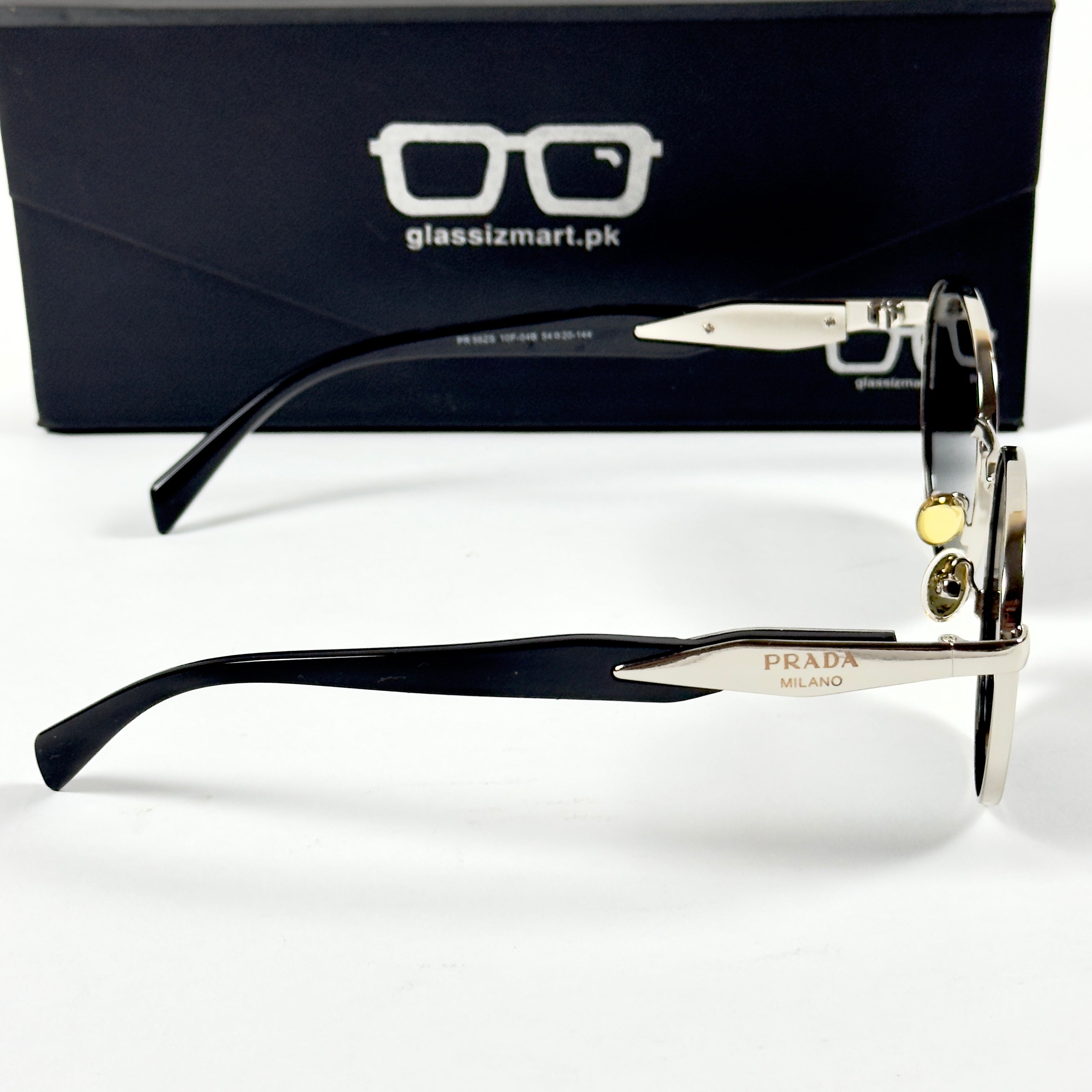 Prada – 56ZS – 54 – Silver Black – Metal – Sunglasses – Unisex