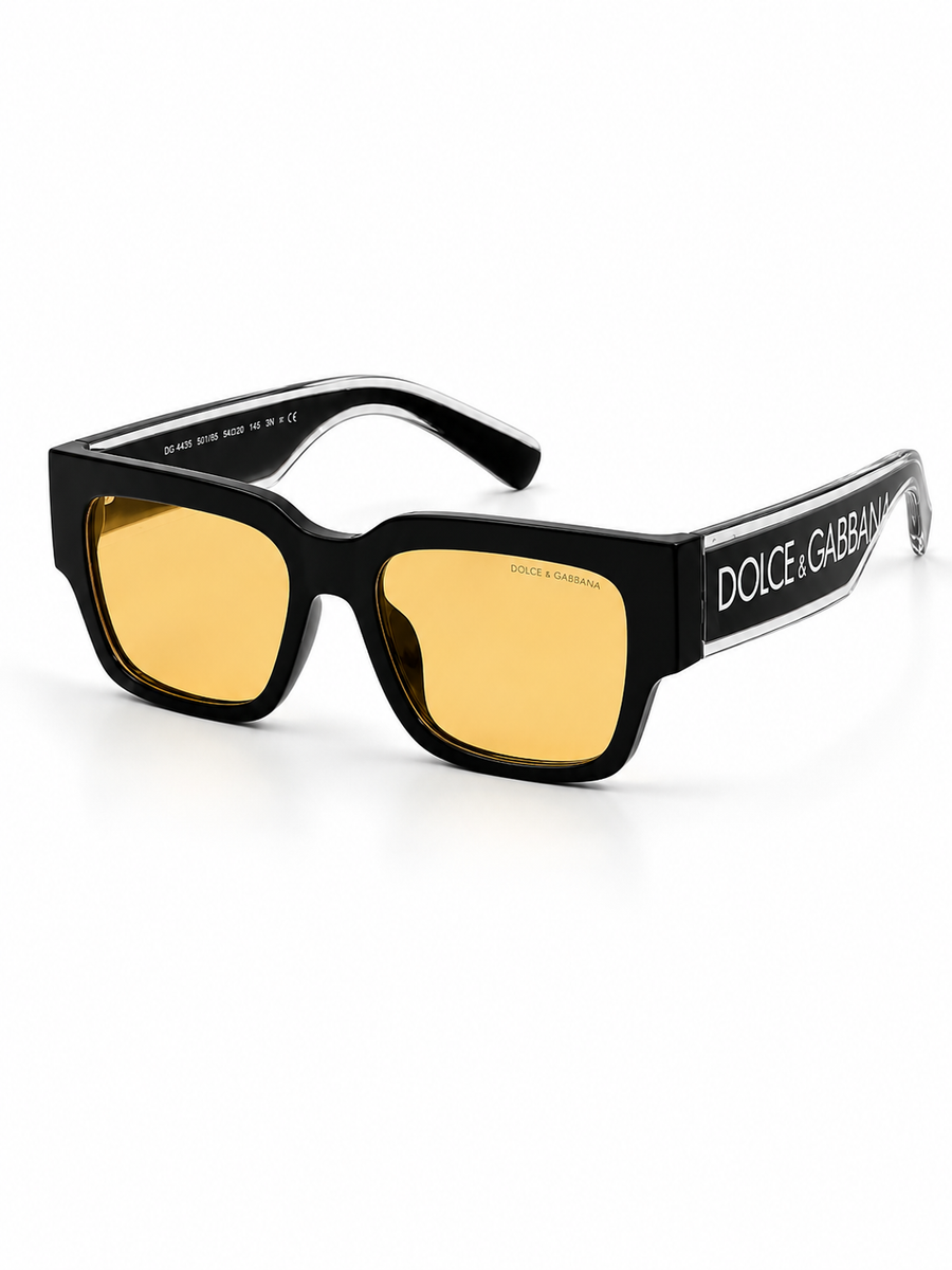 Dolce & Gabbana – 6184 – 51 – Black Yellow – Acetate – Sunglasses – Unisex