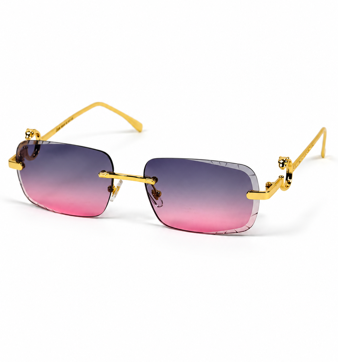 Cartier – 1454 – 60 – Golden Pink – Metal - Sunglasses – Rimless - Unisex