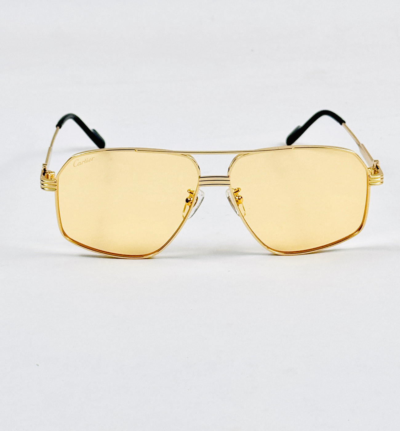 Cartier – 0270 - 60 – Golden Yellow - Metal - Sunglasses – Unisex - Premium