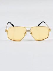 Cartier – 0270 - 60 – Golden Yellow - Metal - Sunglasses – Unisex - Premium