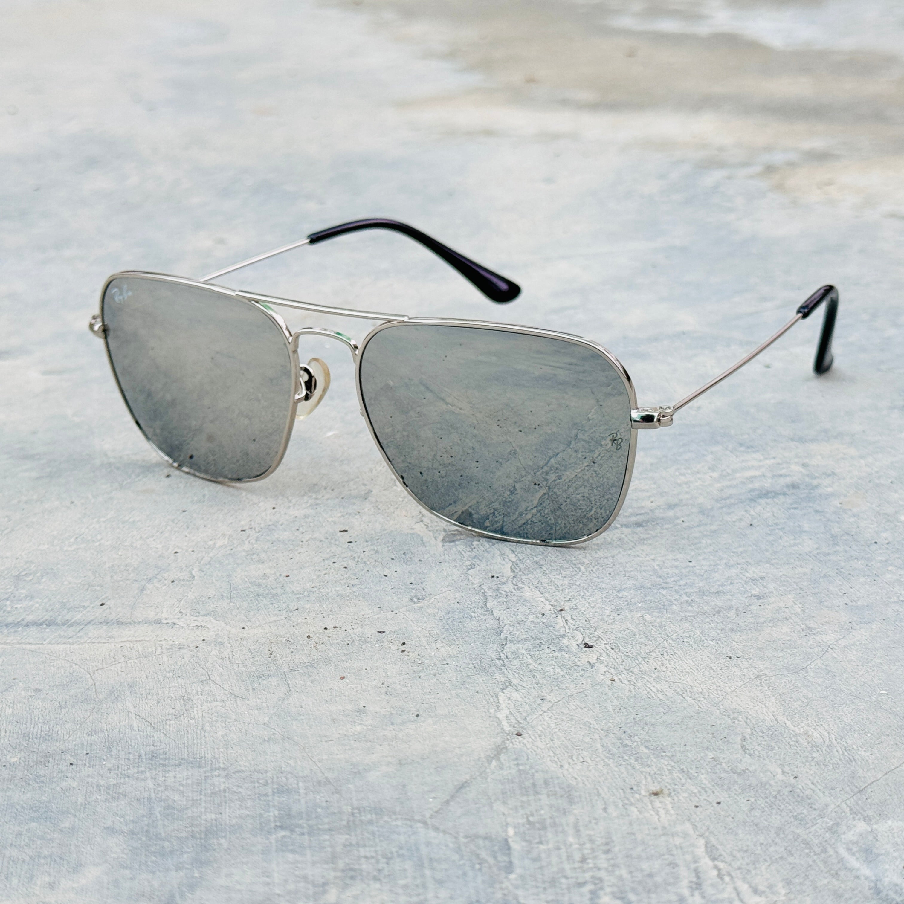 Rayban – 3136 – 58 – Silver Grey – Metal – Sunglasses – Unisex