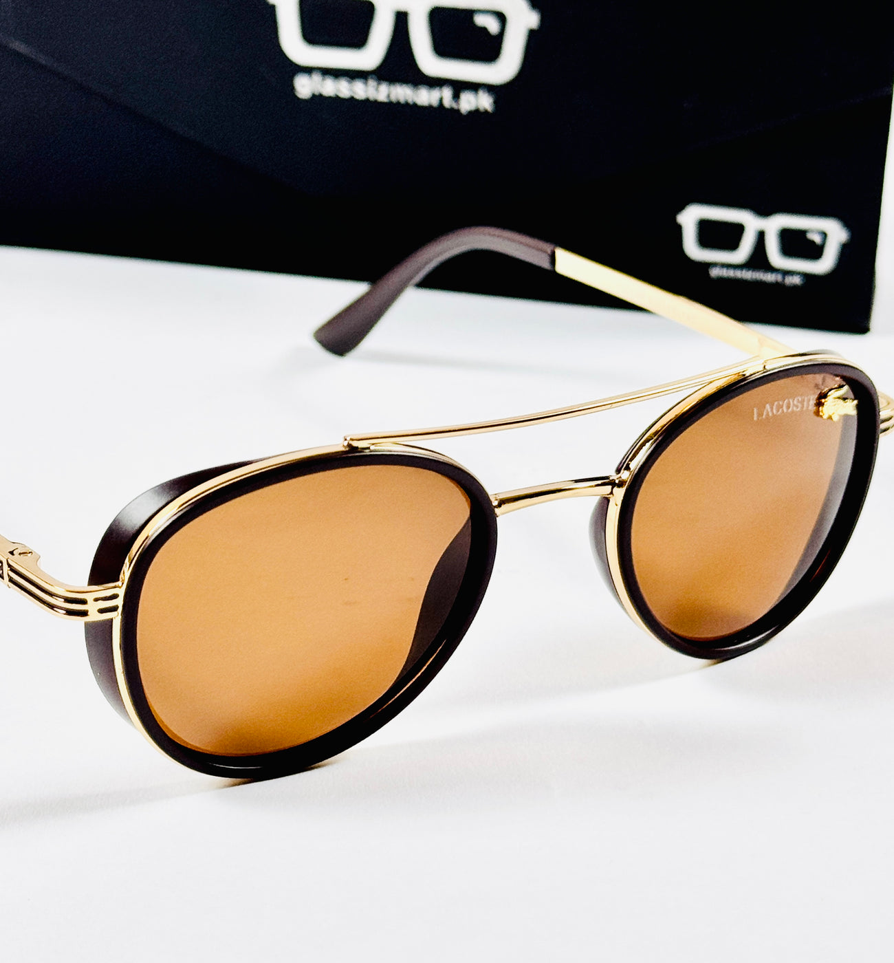 Lacoste – 014 – 53 – Golden Brown – Metal – Sunglasses – Unisex