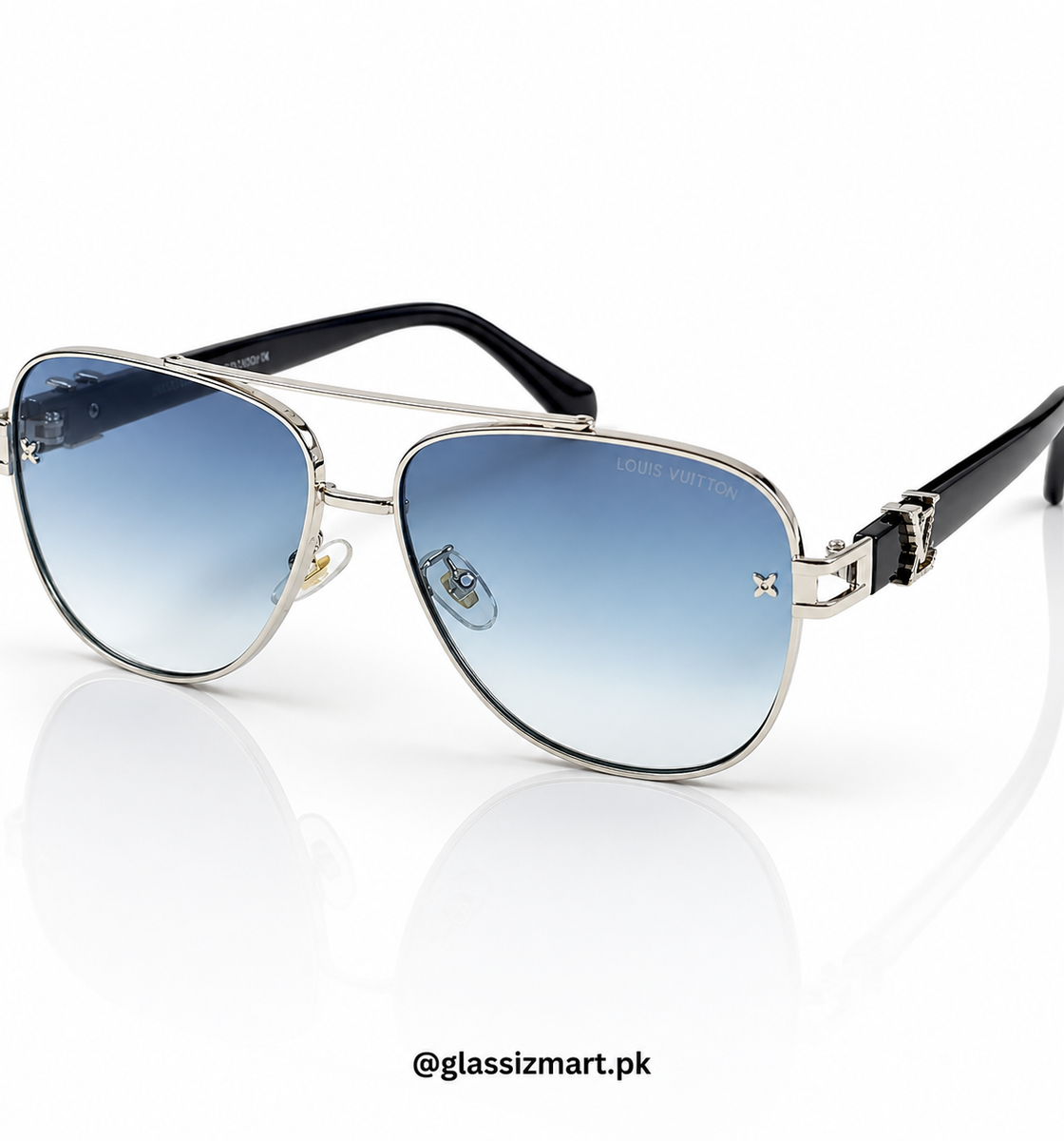 Louis Vuitton – 1708 - 58 – Silver Blue - Metal - Sunglasses – Unisex