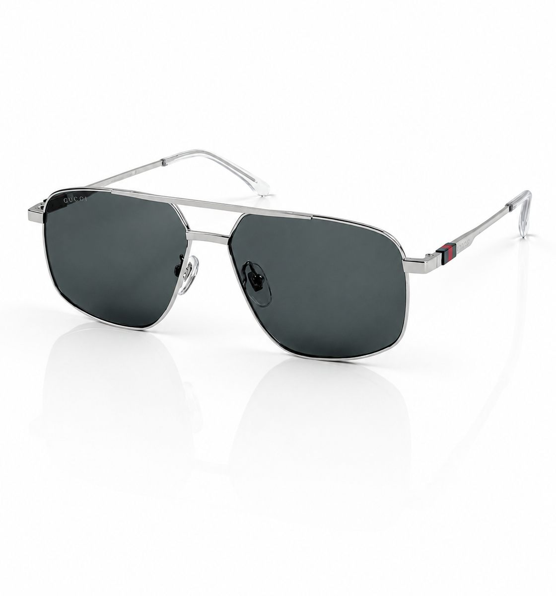 Gucci – 1676 - 58 – Silver Black - Metal - Sunglasses – Unisex - Premium