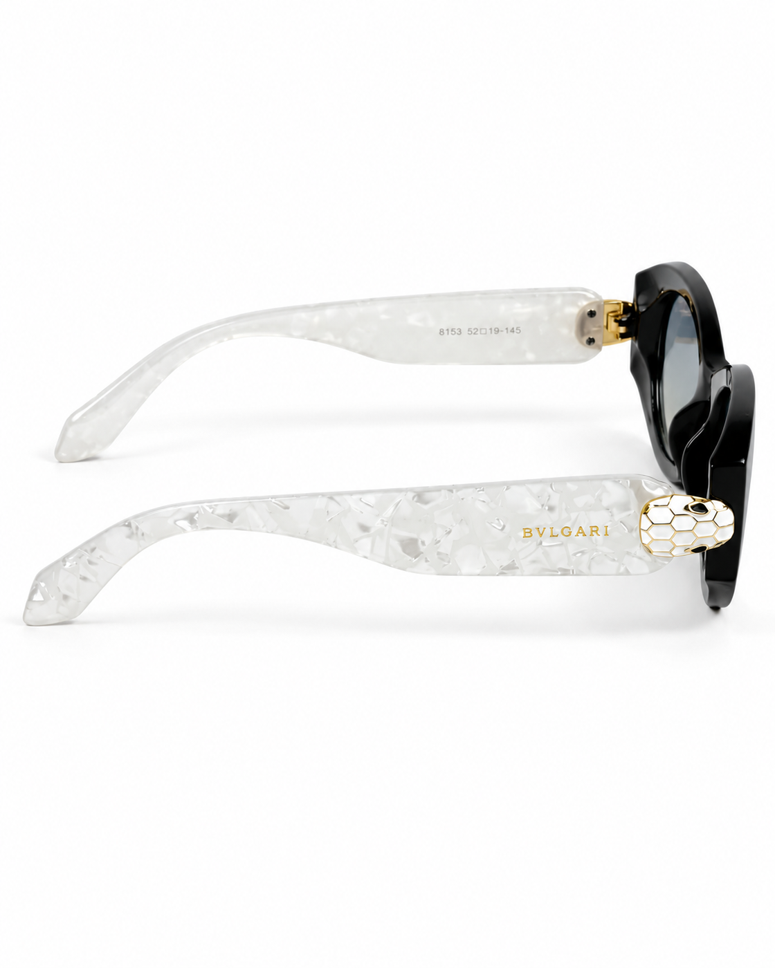 BVLGARI – 49 – Black White Multi – Acetate - Sunglasses - Ladies