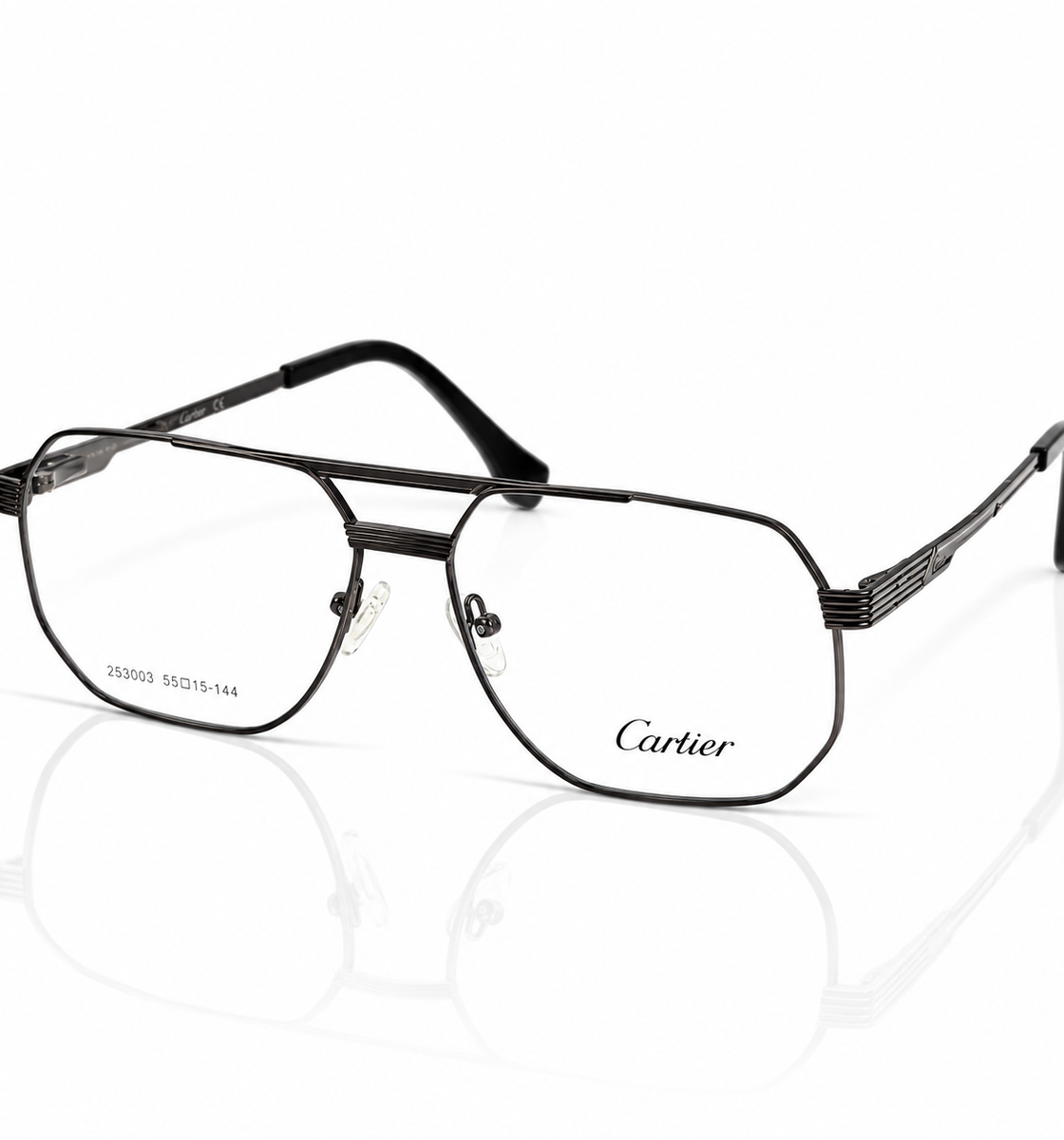 Cartier – 253003 - 55 - Grey – Metal – Optics - Unisex