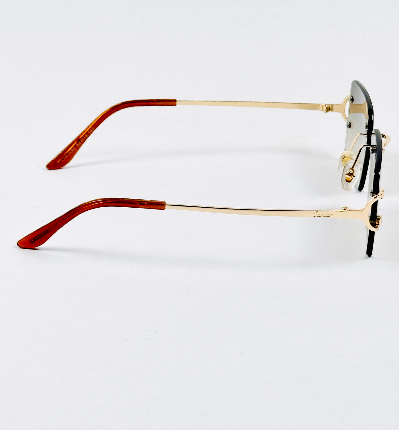Cartier – 3082 – 62 – Golden Brown – Metal - Sunglasses – Rimless - Unisex