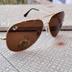 Rayban – 3035 – 62 – Golden Brown – Metal – Sunglasses – Unisex - Premium