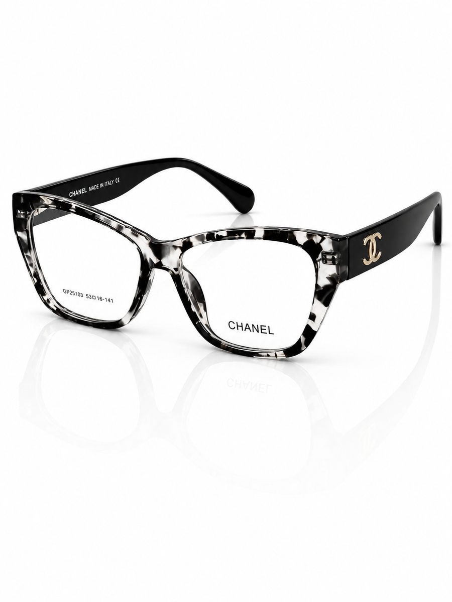Chanel - 25101 – 55 – Black Textured –  Acetate - Optics – Ladies - Premium