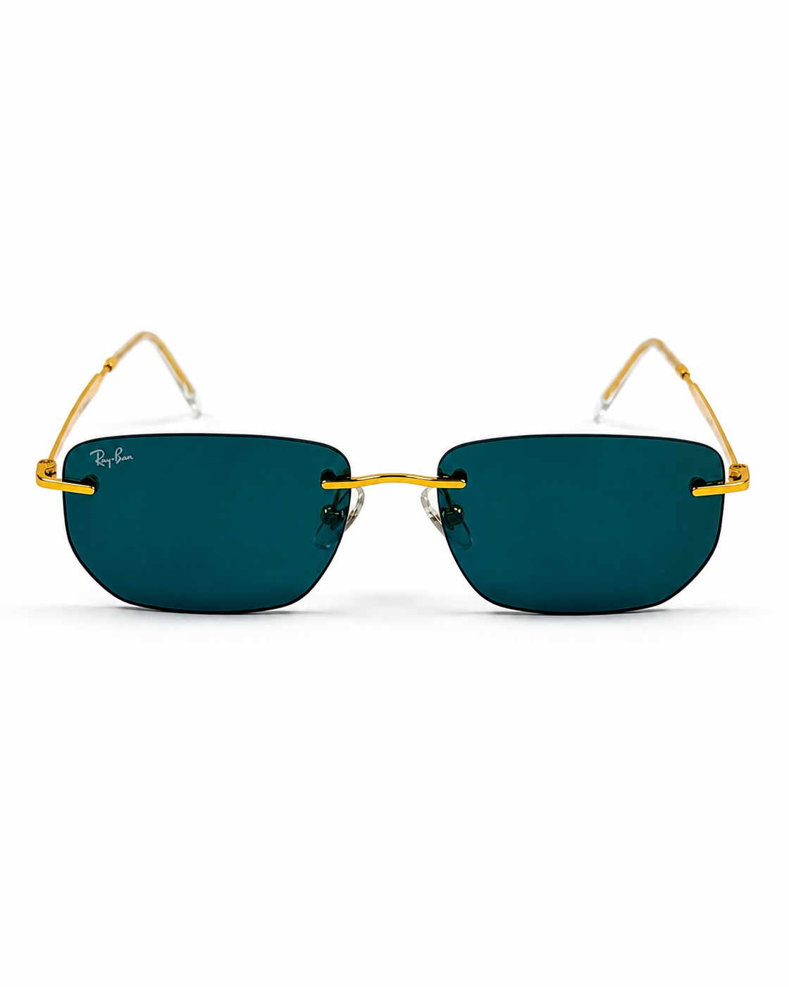 Rayban - RB3768 - Golden Black - Metal - Rimless - Rectangle - Sunglasses - Premium