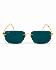 Rayban - RB3768 - Golden Black - Metal - Rimless - Rectangle - Sunglasses - Premium