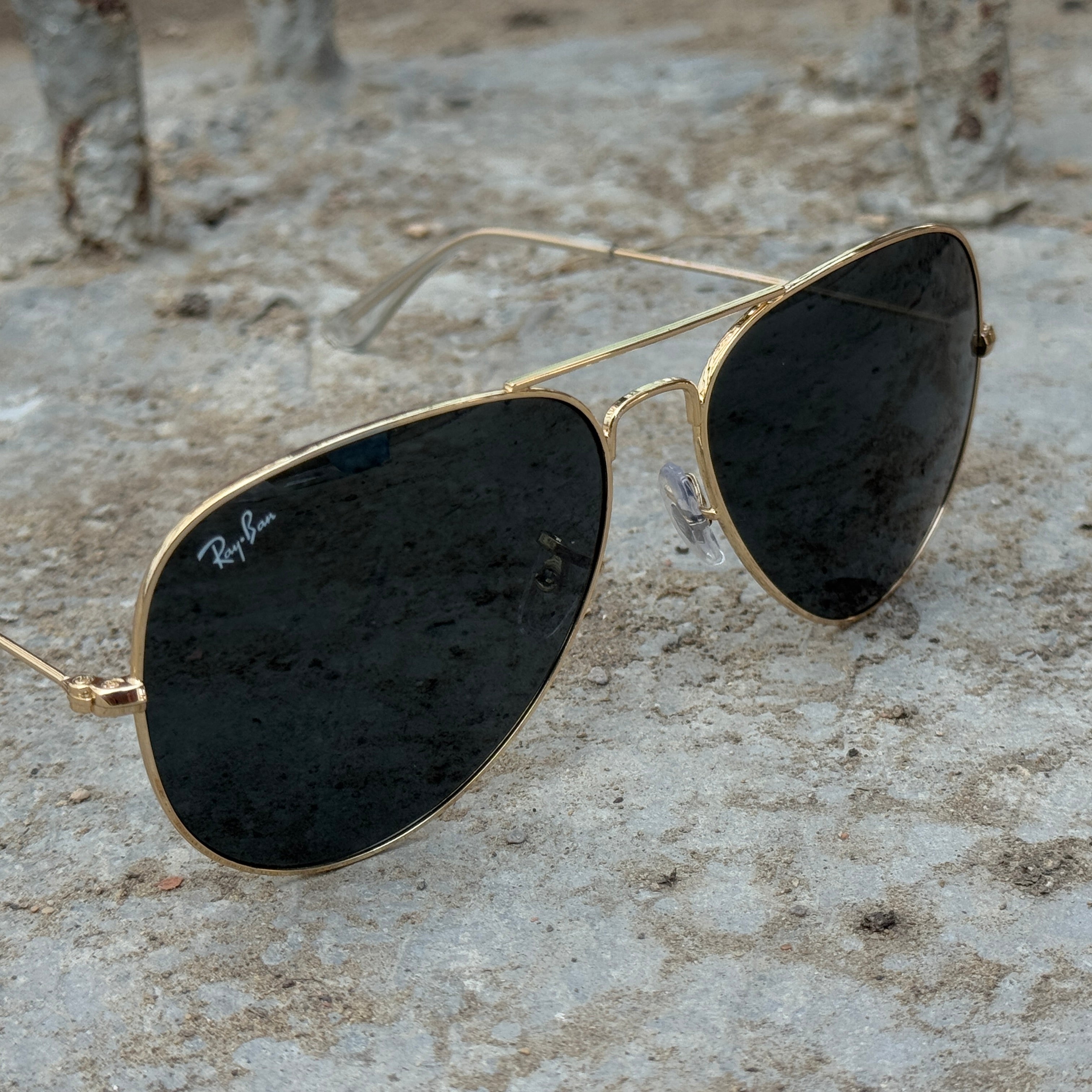 Rayban – 3026 – 62/58 – Golden Black – Metal – Sunglasses – Unisex - Premium