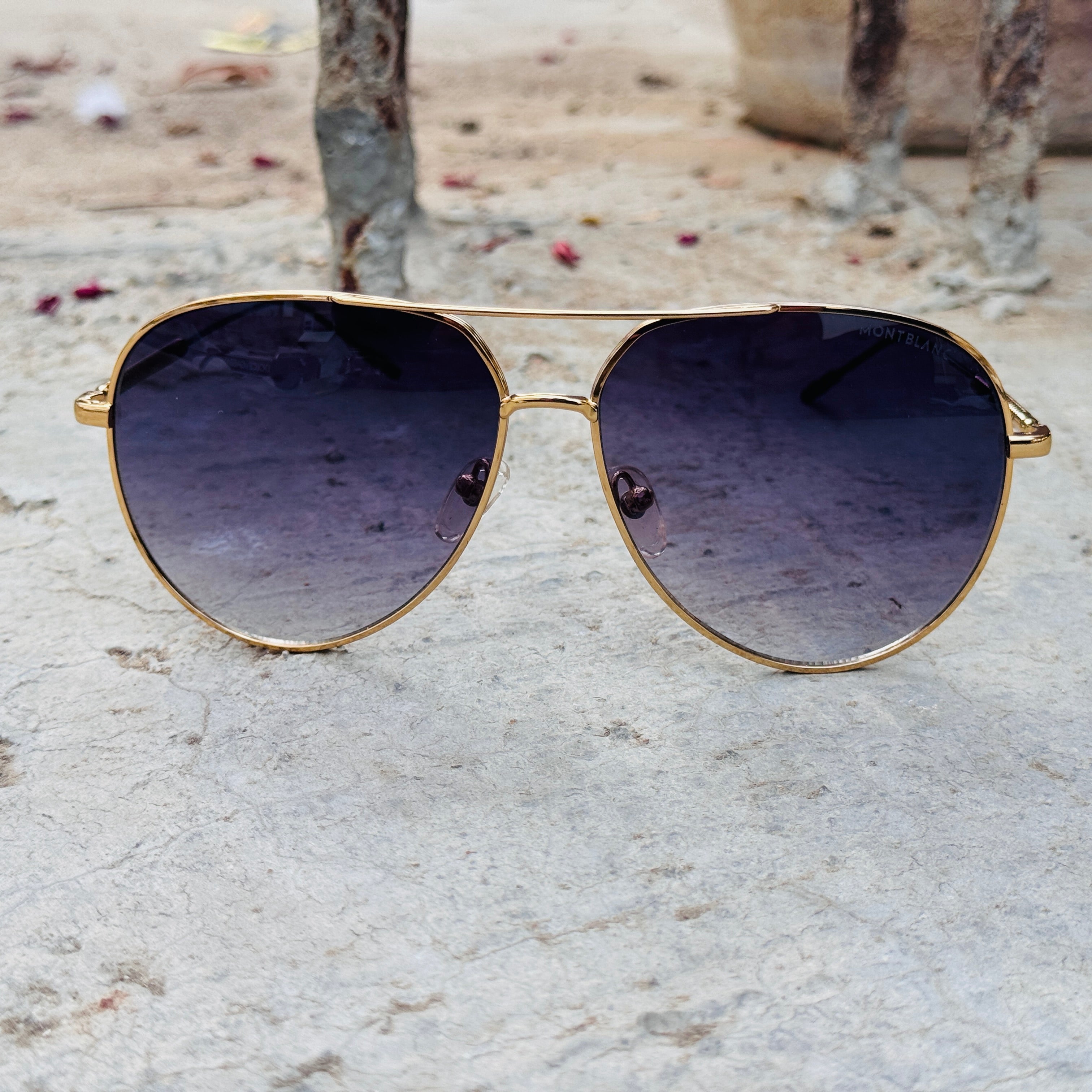 Mont Blanc – 045S - 61 –  Golden Black - Metal - Sunglasses – Unisex - Premium