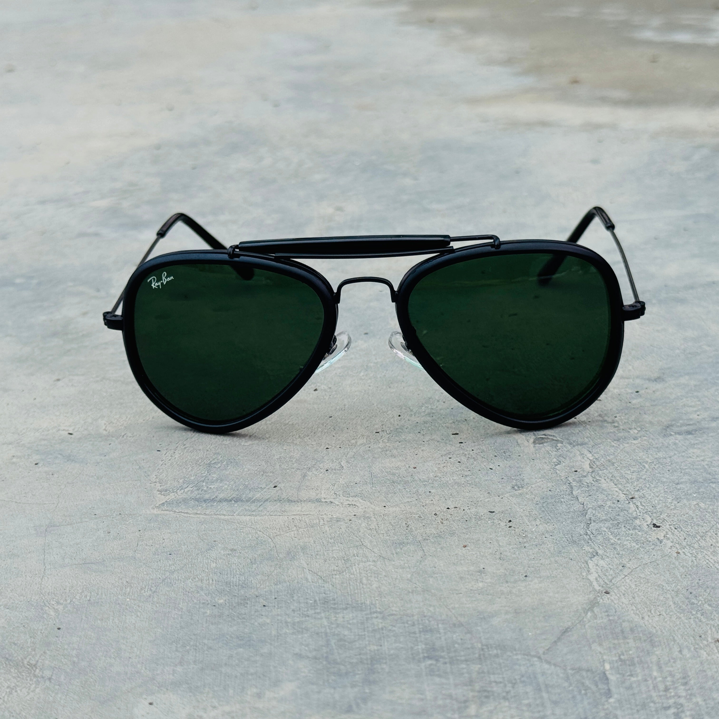 Rayban – 3428 – 58 – Black Green – Metal – Sunglasses – Unisex