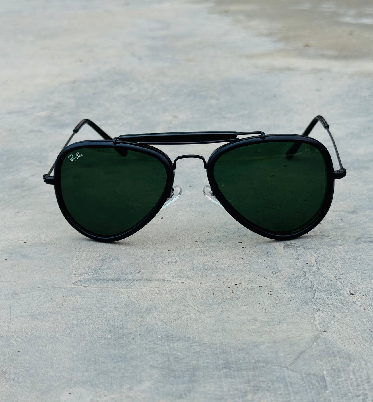 Rayban – 3428 – 58 – Black Green – Metal – Sunglasses – Unisex