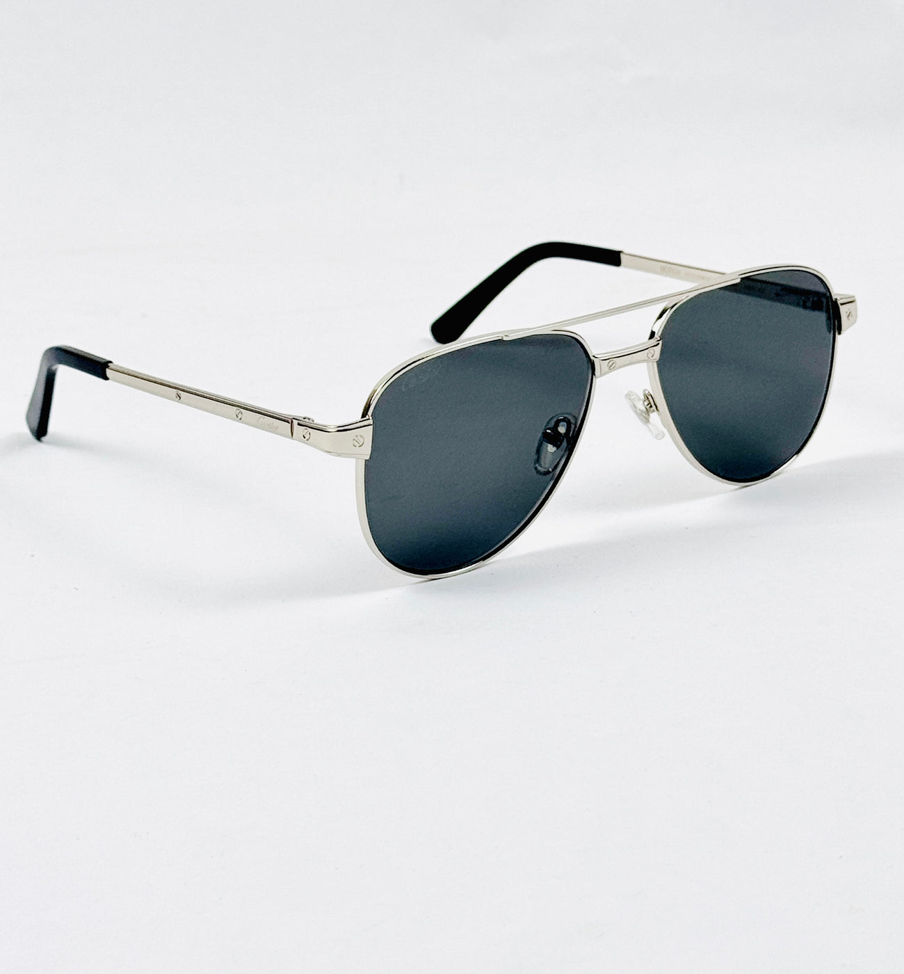 Cartier – 0425 - 59 – Silver Black - Metal - Sunglasses – Unisex - Premium