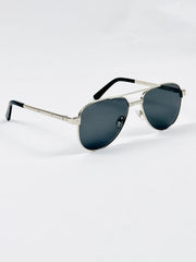Cartier – 0425 - 59 – Silver Black - Metal - Sunglasses – Unisex - Premium