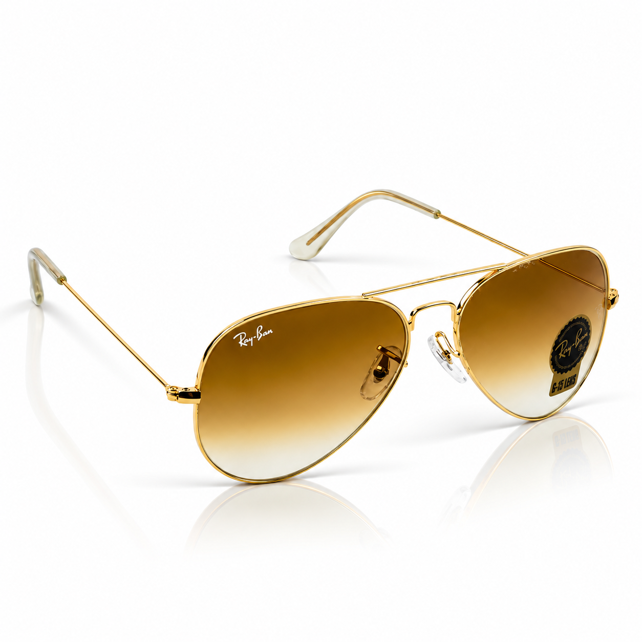 Rayban – 3026 – 62 – Golden Brown – Metal – Sunglasses – Unisex