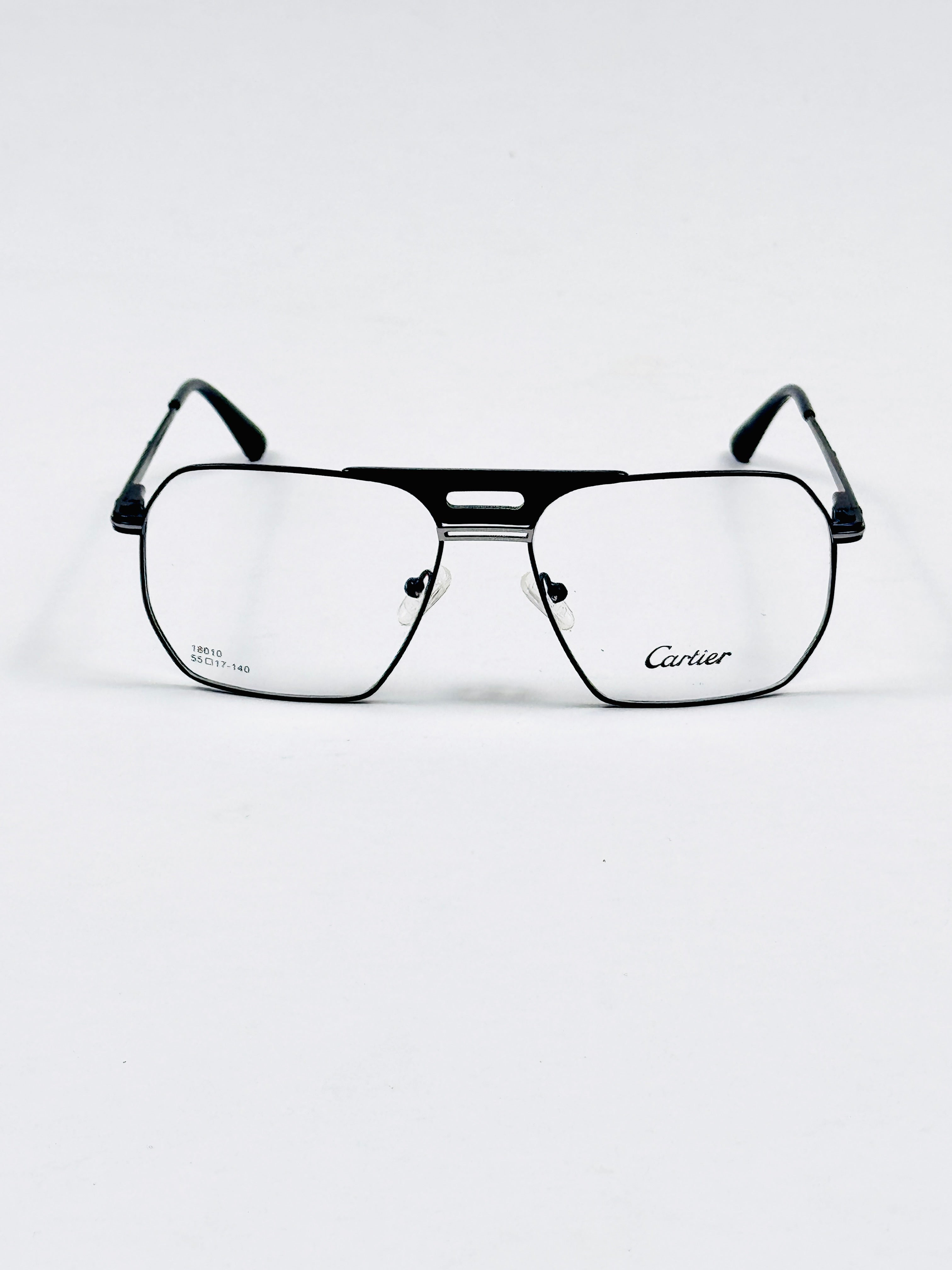 Cartier – 18010 – 55 – Silver Black –  Metal - Optics – Unisex