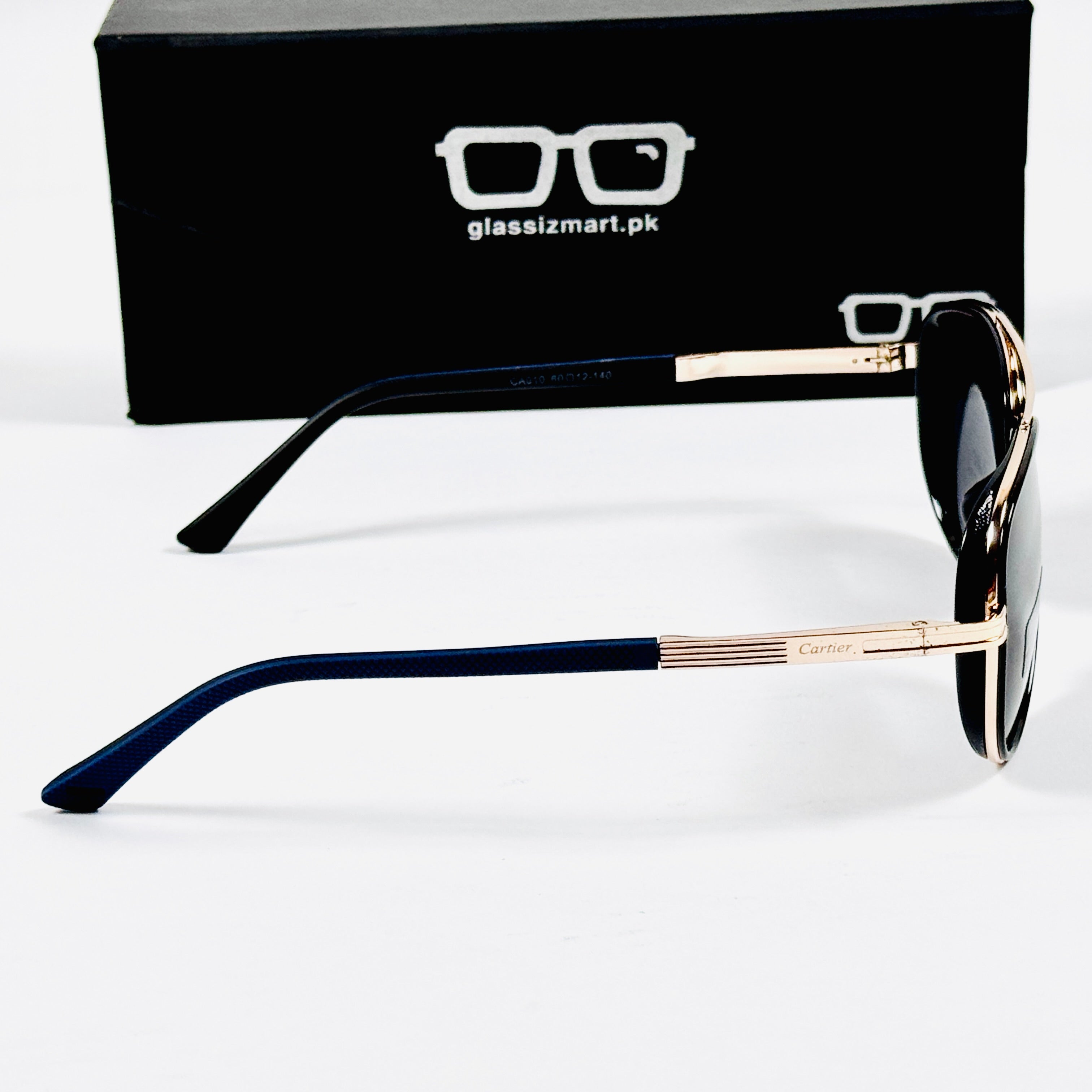 Cartier – A910 – 60 – Golden Black – Metal – Sunglasses – Unisex