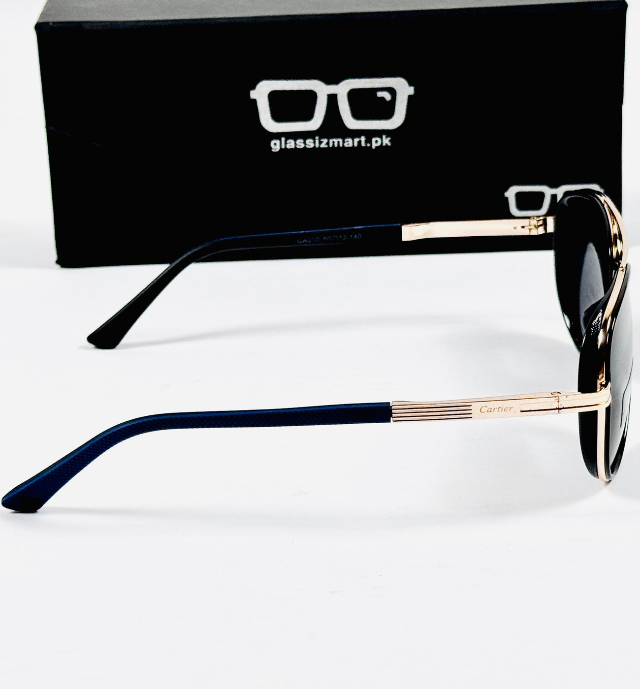 Cartier – A910 – 60 – Golden Black – Metal – Sunglasses – Unisex