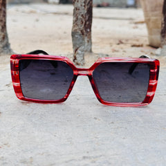 Dior – 5702 - 55 – Red Black – Acetate – Sunglasses - Ladies