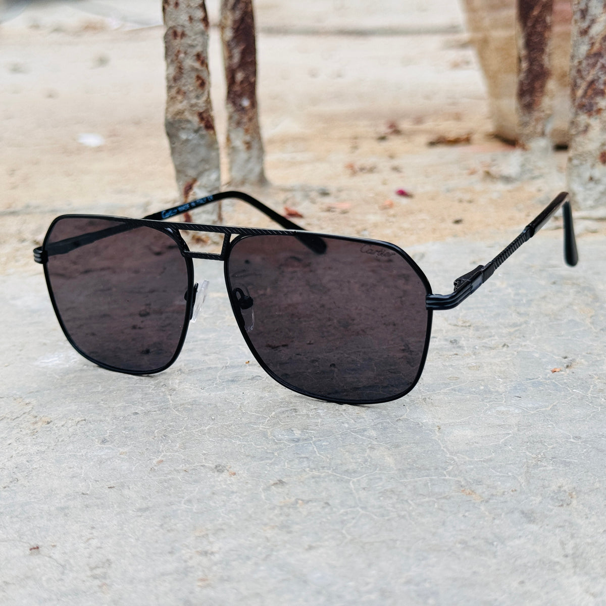 Cartier – 21188 – 56 – Black – Metal – Sunglasses – Unisex