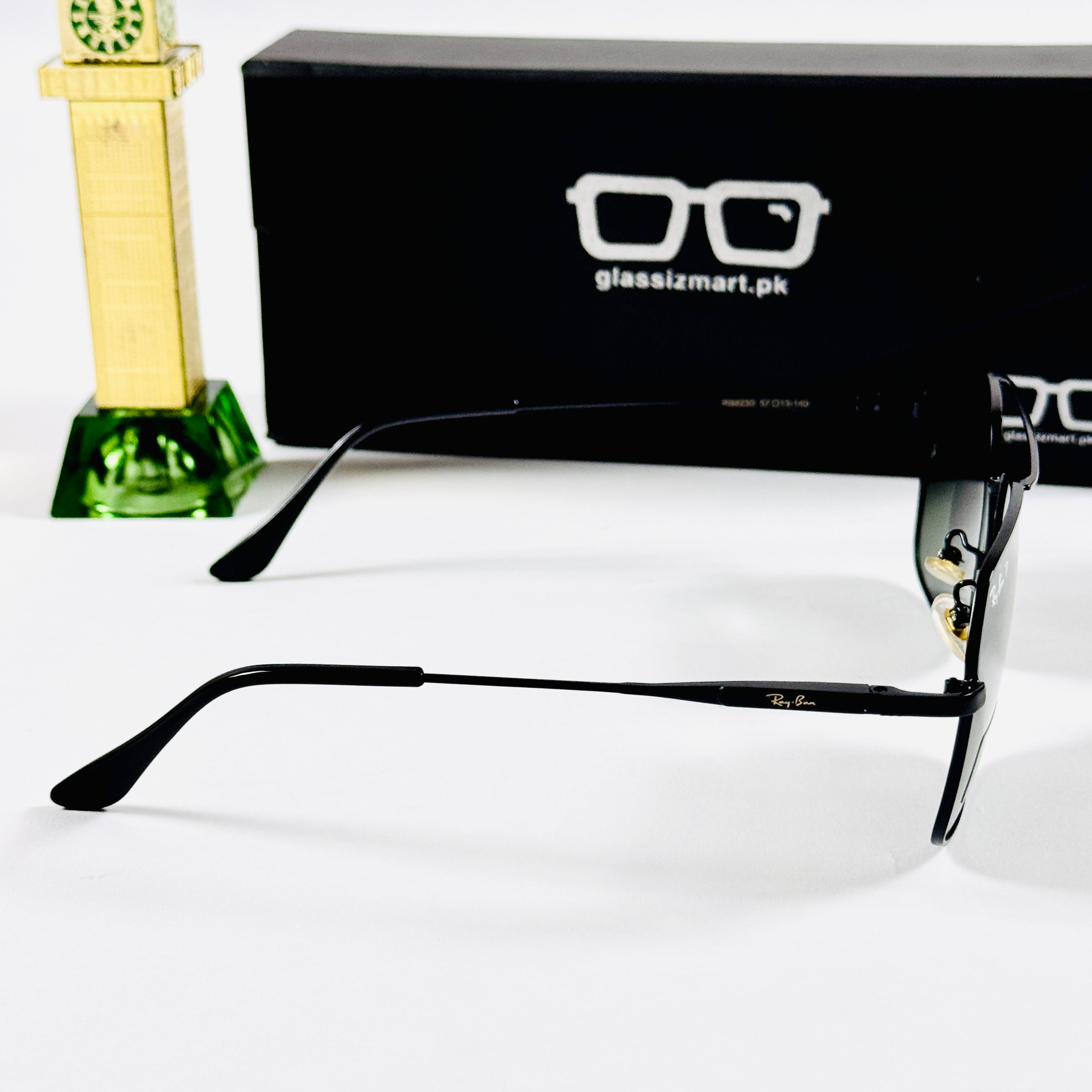 Rayban – 8230 – 57 – Black Green – Metal – Sunglasses – Unisex