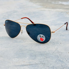 Rayban – 3513 – 58 – Golden Black – Metal – Sunglasses – Unisex