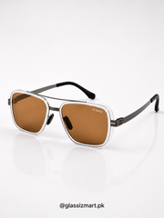 ICI BERLIN – Z8023 – 56 – Transparent Brown –  Metal - Sunglasses – Unisex