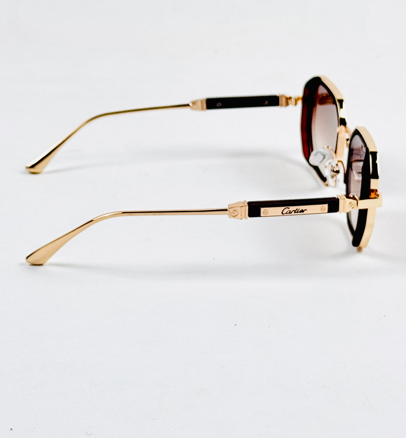 Cartier – 23584 – 56 – Golden Brown – Metal – Sunglasses – Unisex