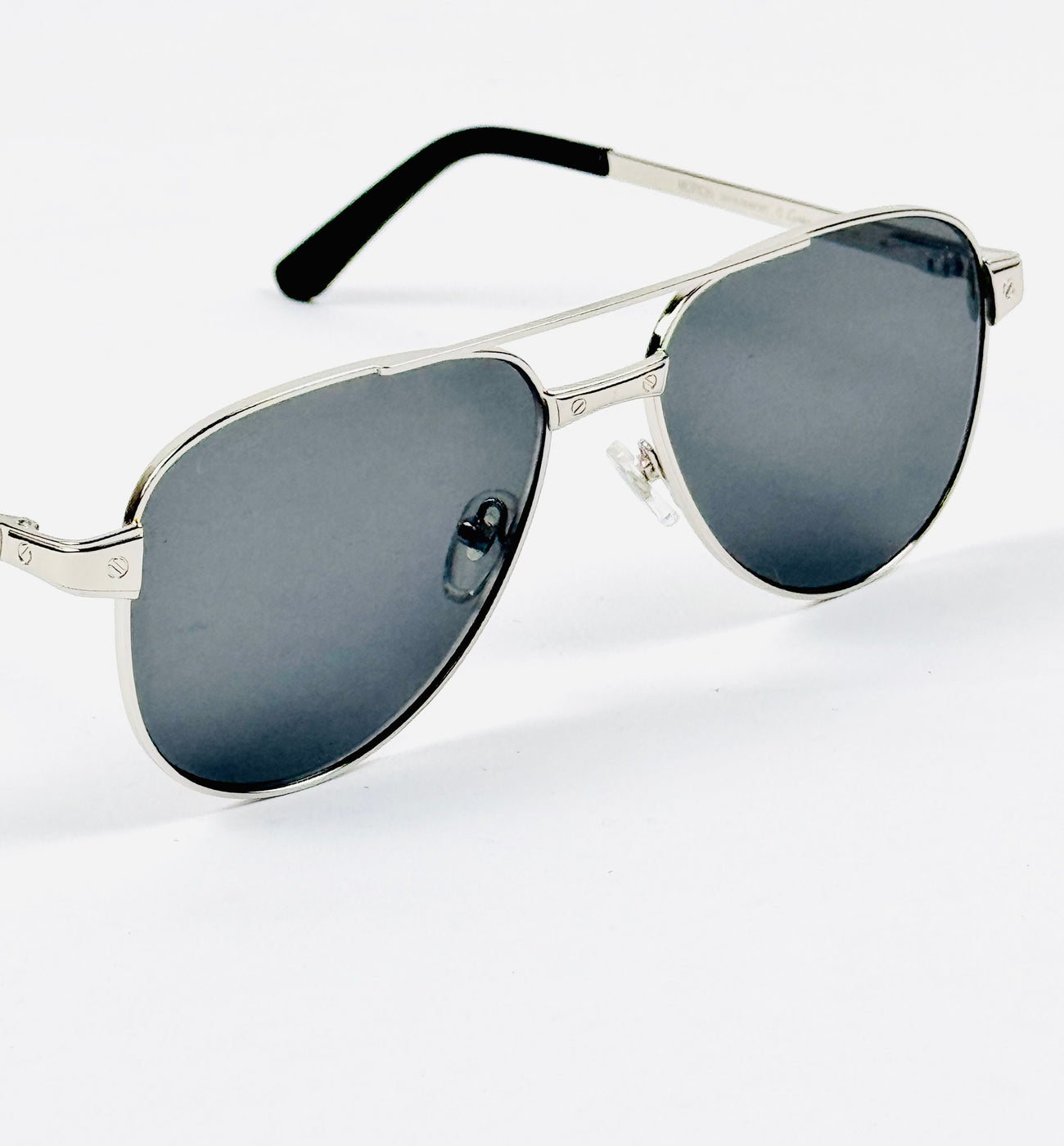 Cartier – 0425 - 59 – Silver Black - Metal - Sunglasses – Unisex - Premium