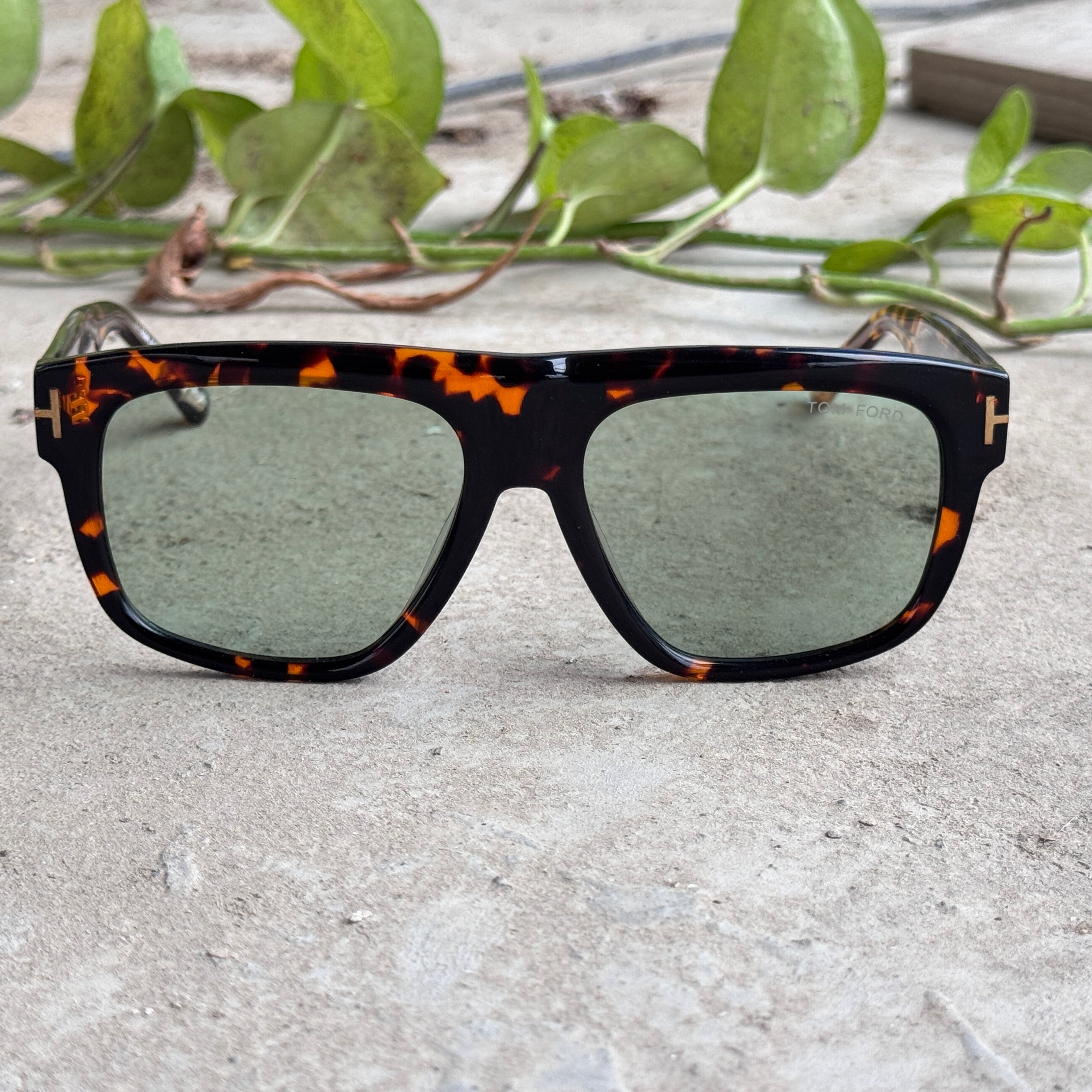 Tom Ford – 1201 - 56 – Tortoise Green – Acetate - Sunglasses – Unisex - Premium