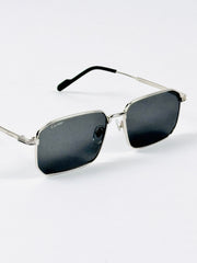 Cartier – CT0532 - 54 – Silver Black - Metal - Sunglasses – Unisex - Premium