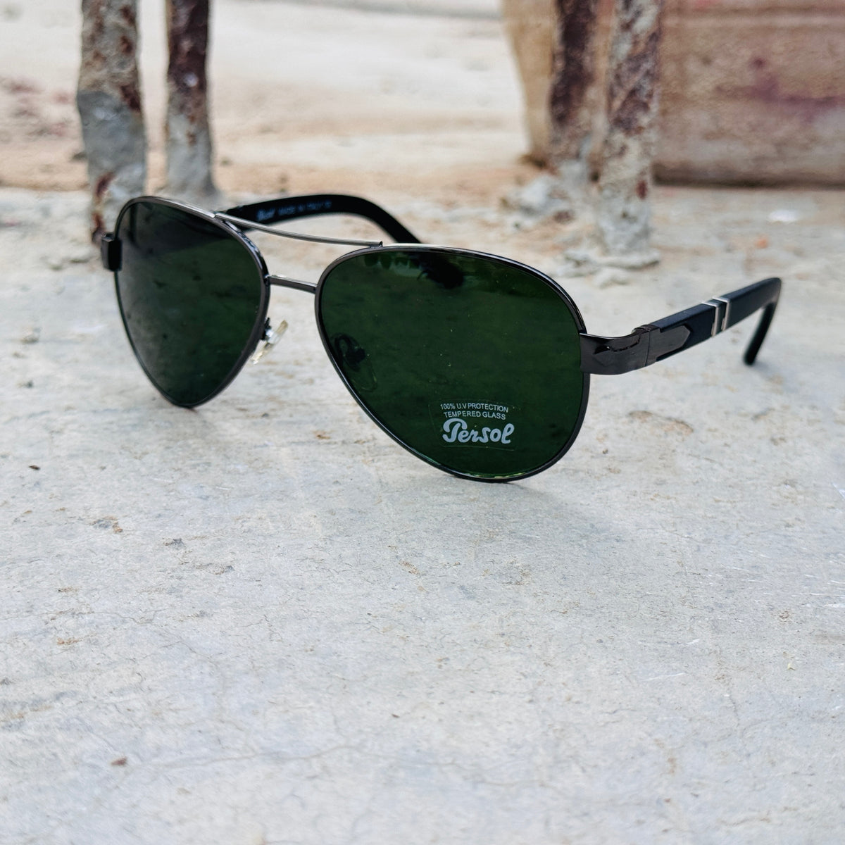Persol – 5002 – 56 – Grey Green –  Metal- Sunglasses – Unisex - Premium