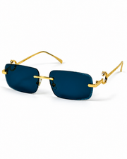 Cartier – 1454 – 60 – Golden Black – Metal - Sunglasses – Rimless - Unisex