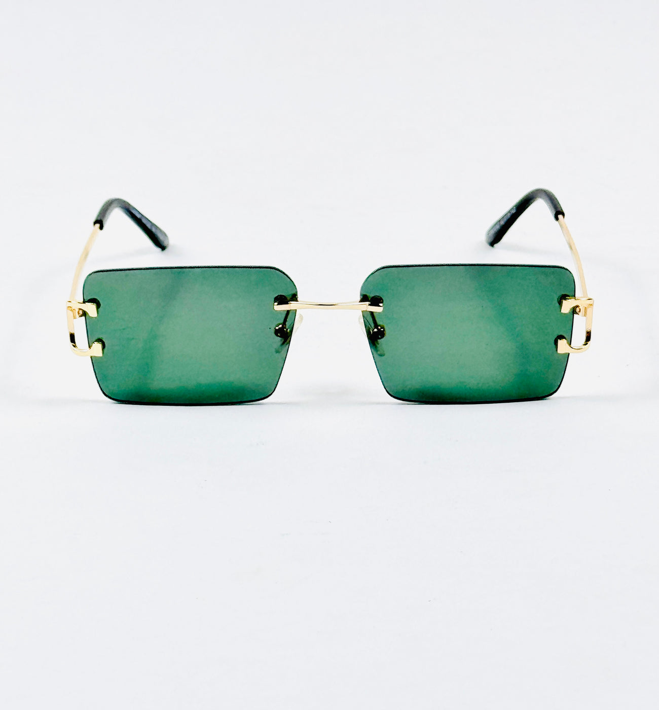 Cartier – 3082 – 62 – Golden Green – Metal - Sunglasses – Rimless - Unisex