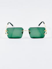 Cartier – 3082 – 62 – Golden Green – Metal - Sunglasses – Rimless - Unisex