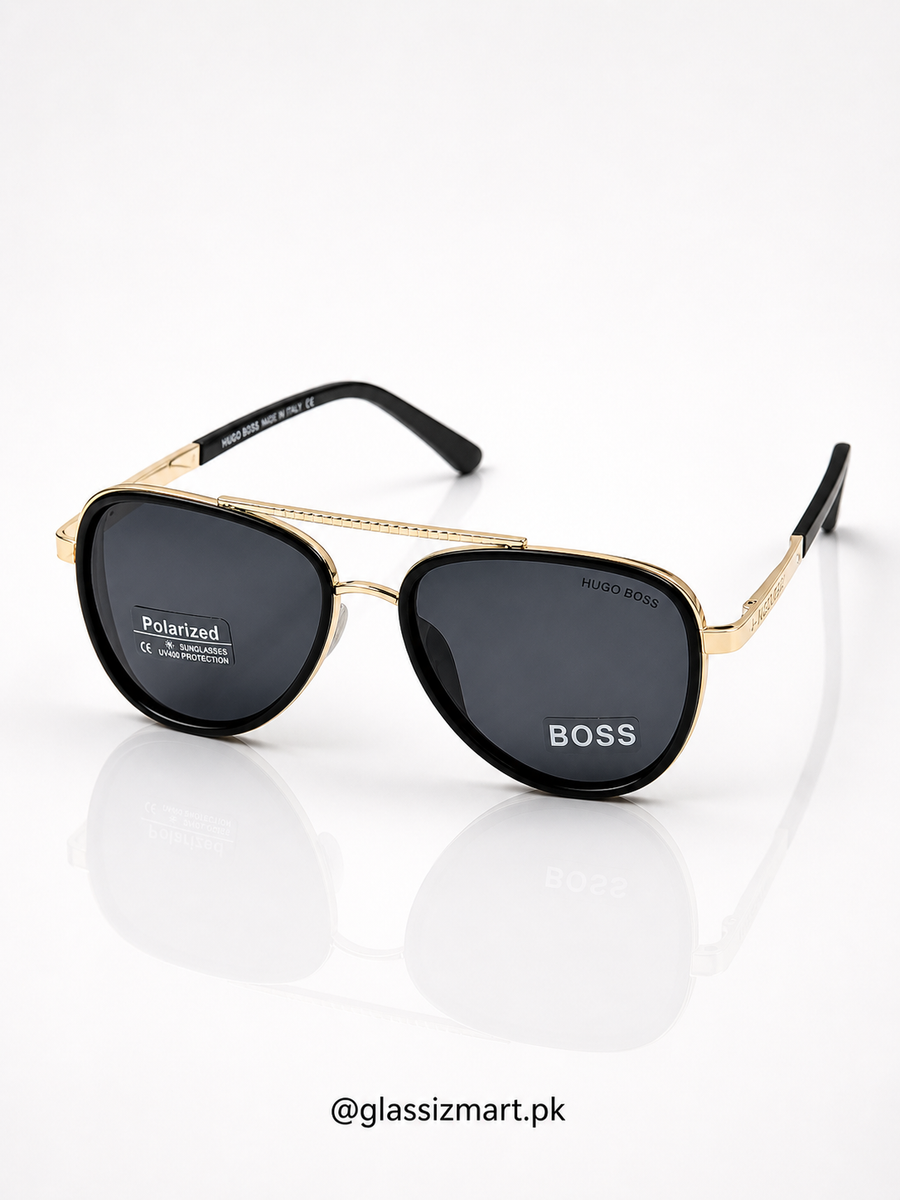 Hugo Boss – 0902 – 62 – Golden Black – Metal – Sunglasses – Unisex