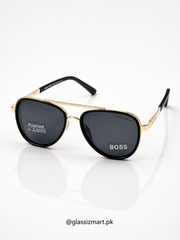 Hugo Boss – 0902 – 62 – Golden Black – Metal – Sunglasses – Unisex