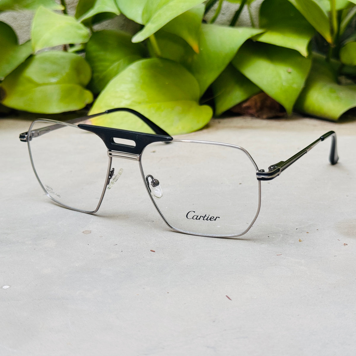 Cartier – 18010 – 55 – Silver Black –  Metal - Optics – Unisex