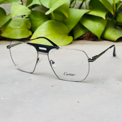 Cartier – 18010 – 55 – Silver Black –  Metal - Optics – Unisex