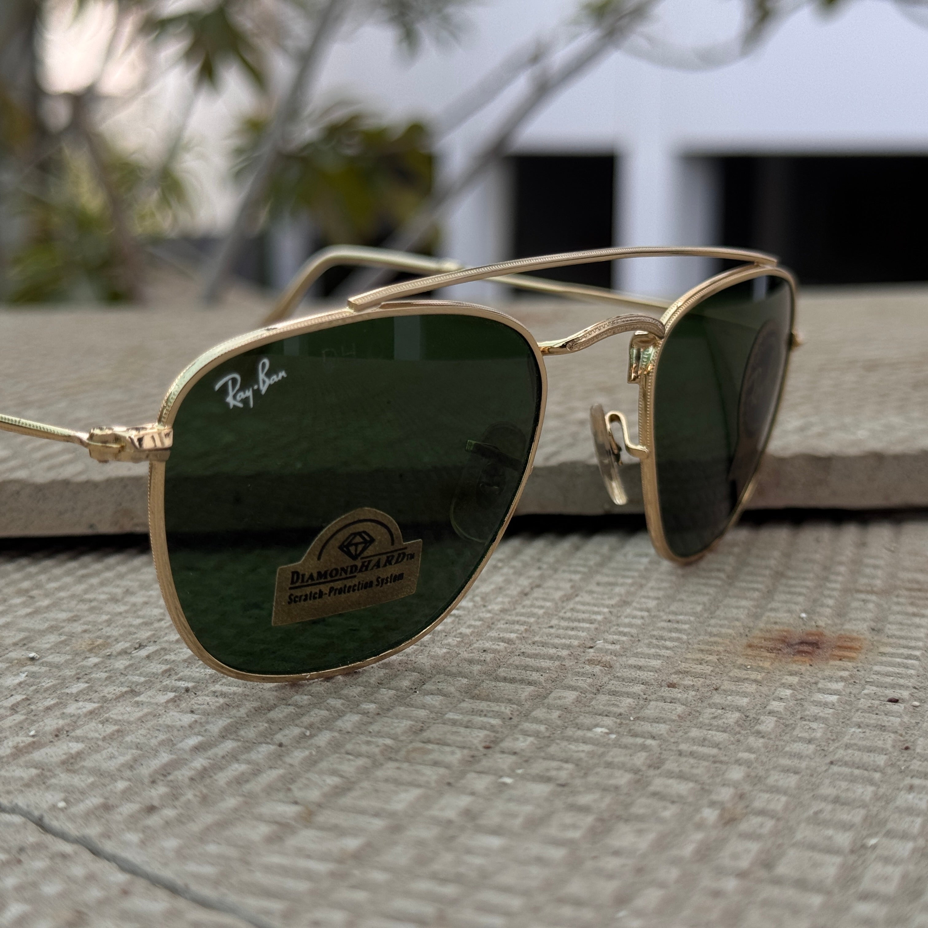 Rayban – 1808 – 50 – Golden Green – Metal – Sunglasses – Unisex - Premium