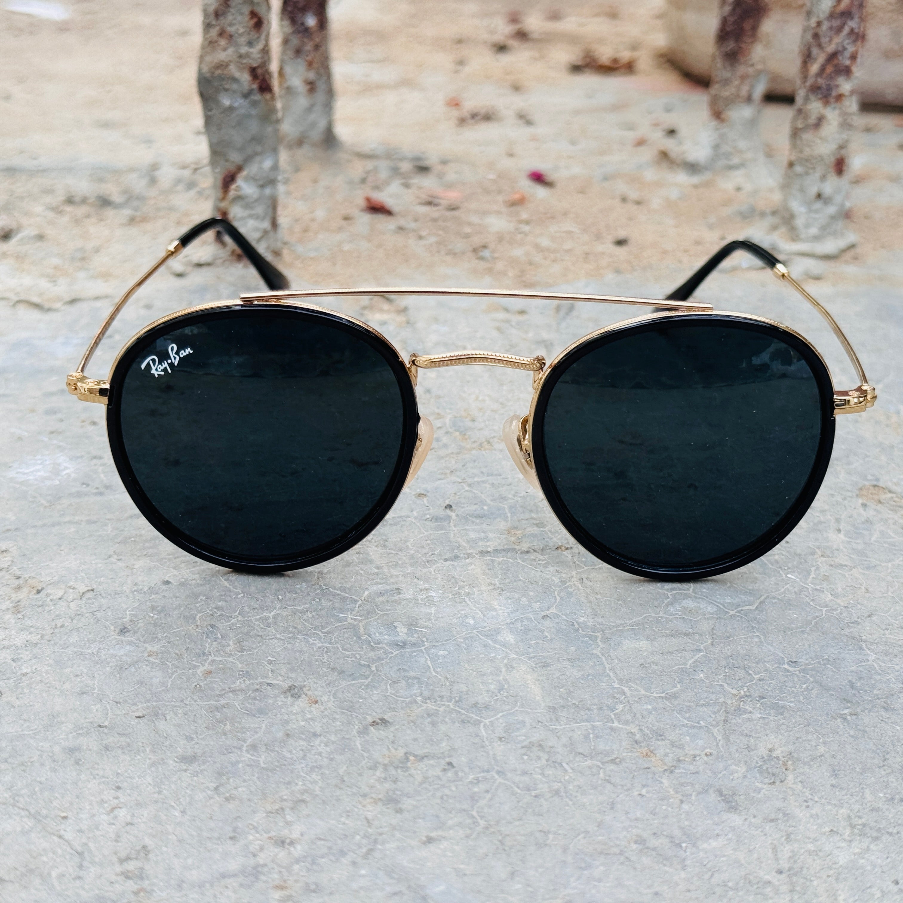 Rayban – 3647 – 51 – Golden Black – Metal – Sunglasses – Unisex