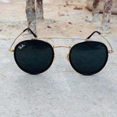 Rayban – 3647 – 51 – Golden Black – Metal – Sunglasses – Unisex